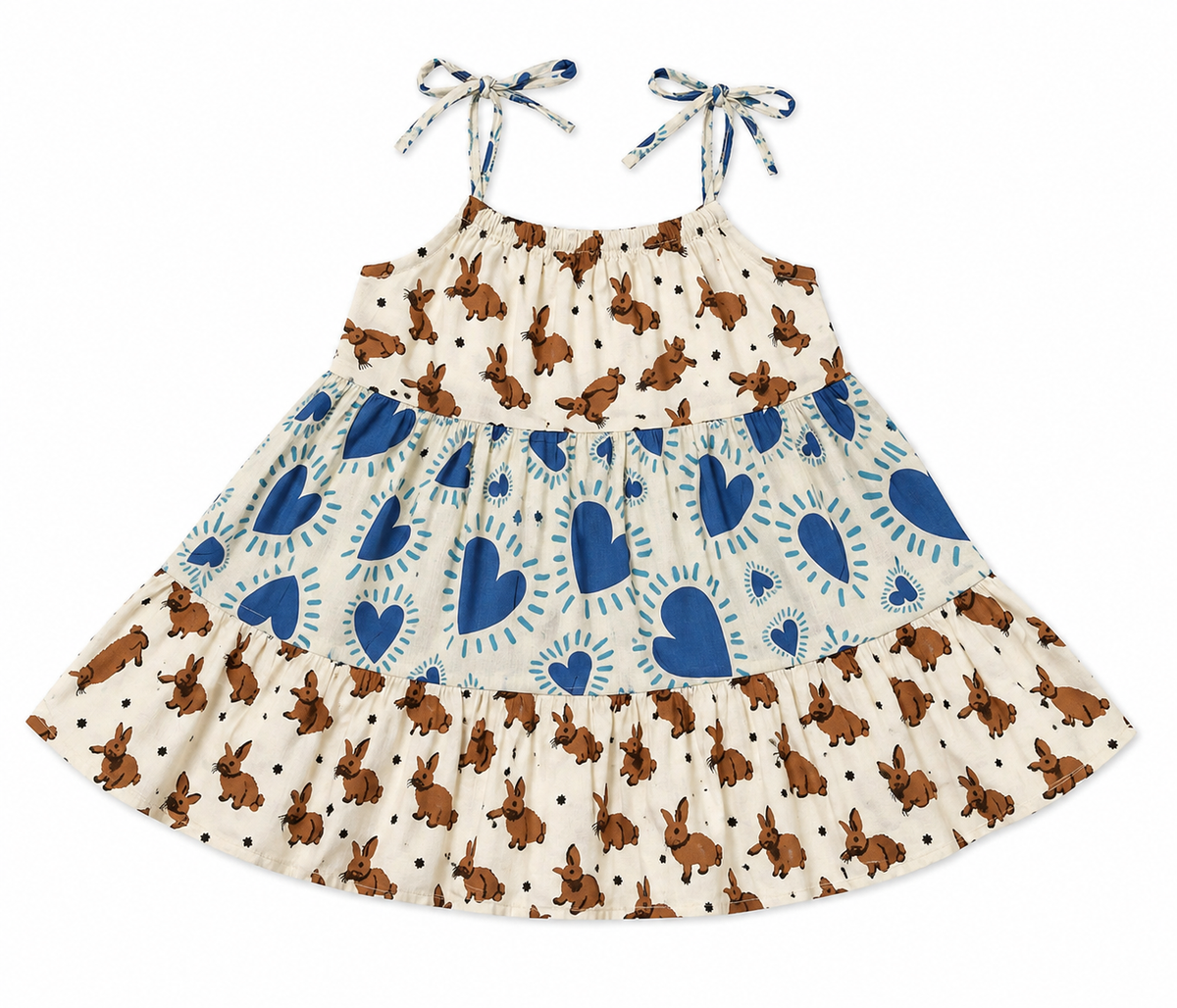 Bunny Bloom Hearts Tiered Dress