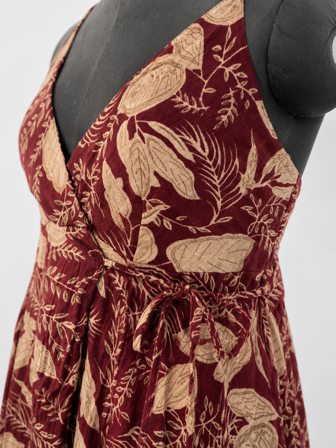 Kabira Rust Bloom Wrap Maxi Dress