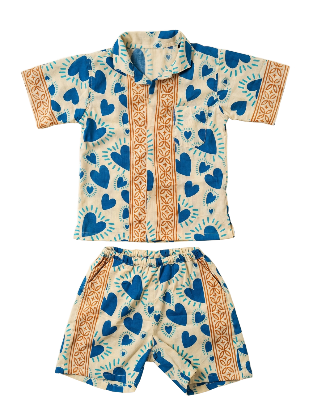 Little Heart Premium Cotton Co-Ord Set, flat lay